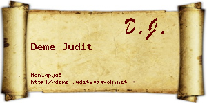 Deme Judit névjegykártya
